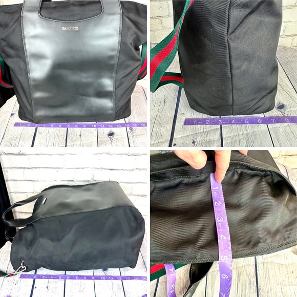 GUCCI black leather and nylon travel over-night crossbody bag LIKE NEW - Picture 16 of 16